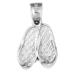 Sterling Silver 3D Flip Flop Pendant