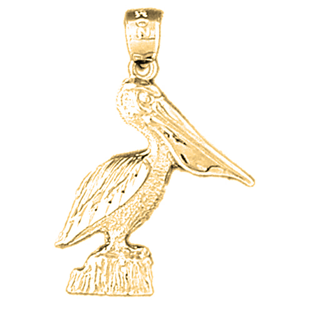 Yellow Gold-plated Silver Pelican Pendant