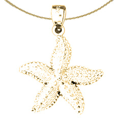 Colgante de estrella de mar de plata de ley (bañado en rodio o oro amarillo)