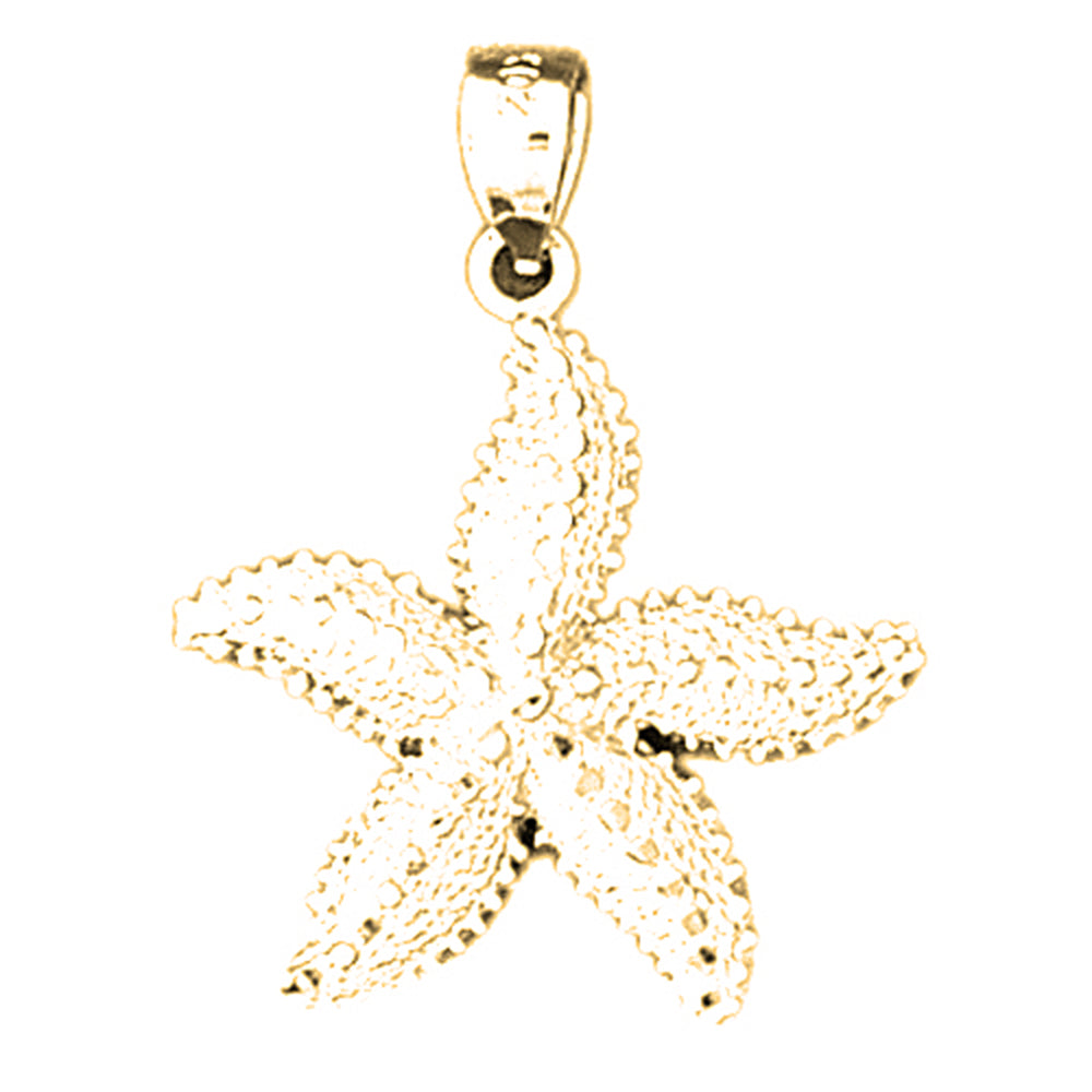 Yellow Gold-plated Silver Starfish Pendant