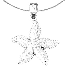 Colgante de estrella de mar de plata de ley (bañado en rodio o oro amarillo)