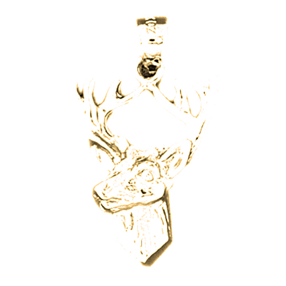 Yellow Gold-plated Silver Deer Pendant