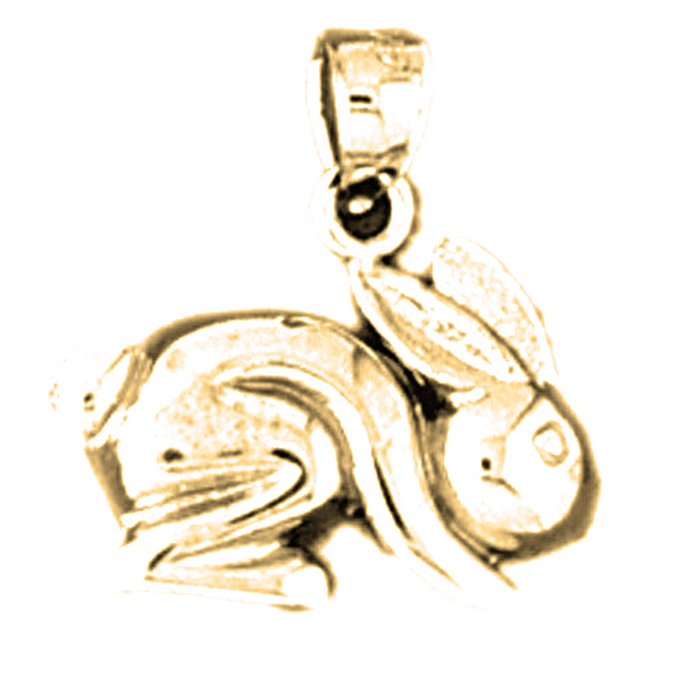 Yellow Gold-plated Silver Rabbit Pendant