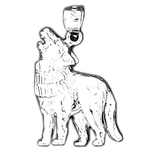 Sterling Silver Wolf Pendant