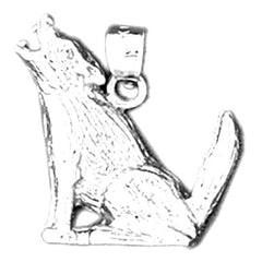 Sterling Silver Wolf Pendant