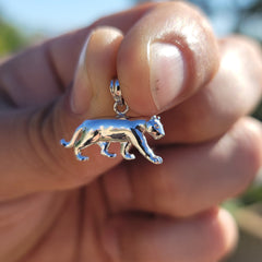 Sterling Silver Lion Pendant (Rhodium or Yellow Gold-plated)