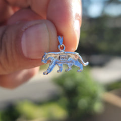 Sterling Silver Lion Pendant (Rhodium or Yellow Gold-plated)