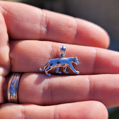 Sterling Silver Lion Pendant (Rhodium or Yellow Gold-plated)