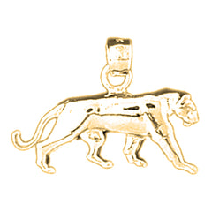 Yellow Gold-plated Silver Lion Pendant