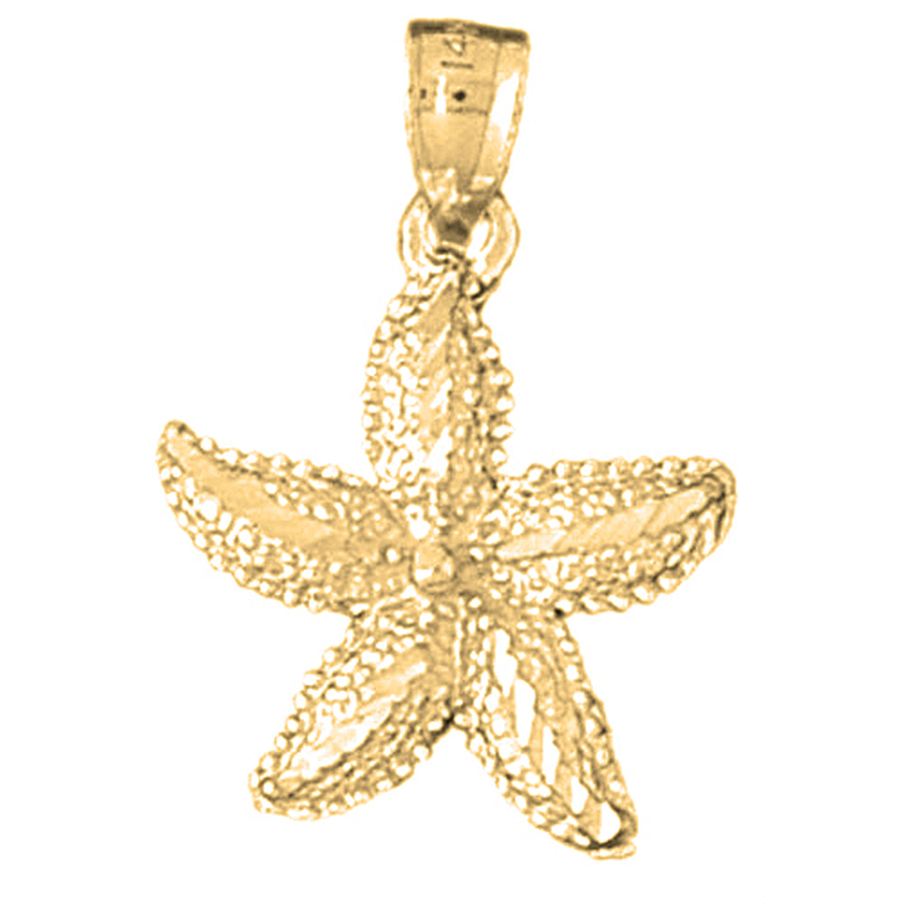 Yellow Gold-plated Silver Starfish Pendant