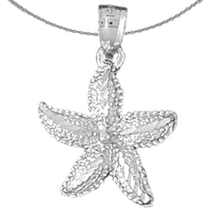 Colgante de estrella de mar de plata de ley (bañado en rodio o oro amarillo)