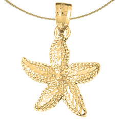 Colgante de estrella de mar de plata de ley (bañado en rodio o oro amarillo)