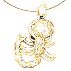 Sterling Silver Scorpion Pendant (Rhodium or Yellow Gold-plated)
