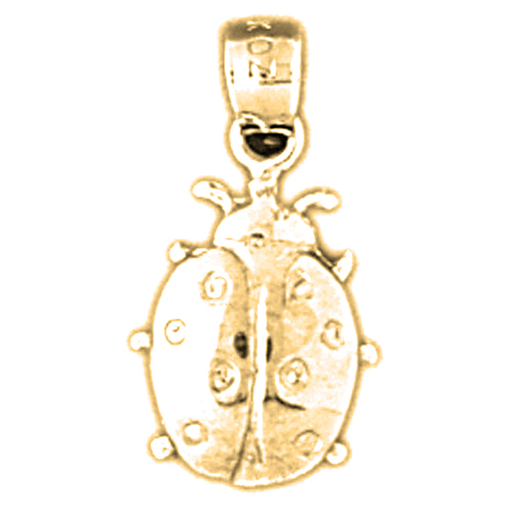 Yellow Gold-plated Silver Ladybug Pendant