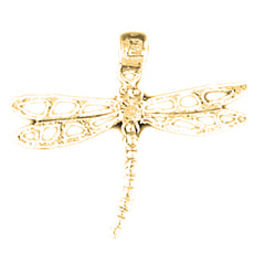 Yellow Gold-plated Silver Dragonfly Pendant