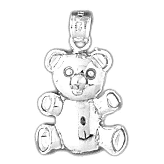 Sterling Silver Teddy Bear Pendant