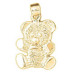 Yellow Gold-plated Silver Teddy Bear Pendant