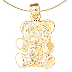 Teddybär-Anhänger aus Sterlingsilber (rhodiniert oder gelbvergoldet)