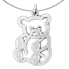 Teddybär-Anhänger aus Sterlingsilber (rhodiniert oder gelbvergoldet)