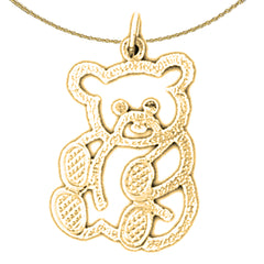 Teddybär-Anhänger aus Sterlingsilber (rhodiniert oder gelbvergoldet)