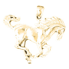 Yellow Gold-plated Silver Horse Pendant