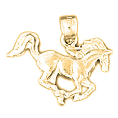 Yellow Gold-plated Silver Horse Pendant
