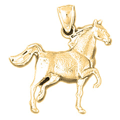 Yellow Gold-plated Silver Horse Pendant