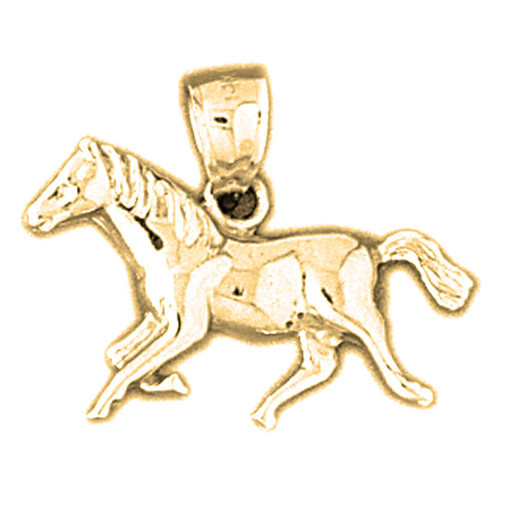 Yellow Gold-plated Silver Horse Pendant