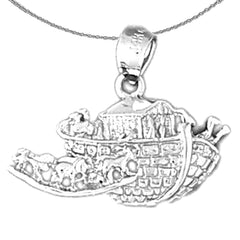 Colgante del Arca de Noé en plata de ley (bañado en rodio o oro amarillo)