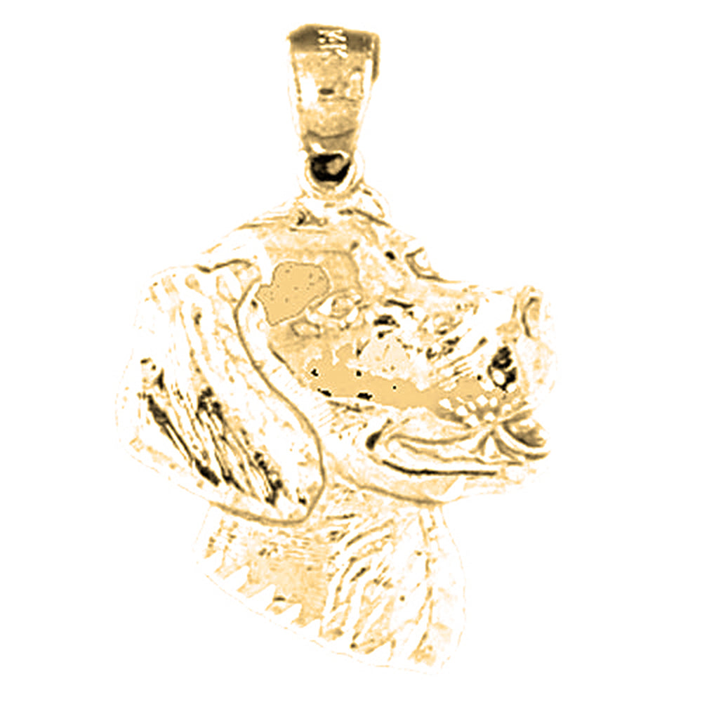 Yellow Gold-plated Silver Dog Pendant