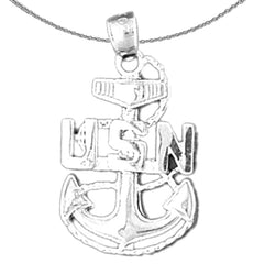 Sterling Silver Police Badge Pendant (Rhodium or Yellow Gold-plated)