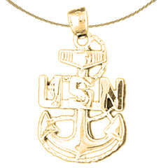 Sterling Silver Police Badge Pendant (Rhodium or Yellow Gold-plated)