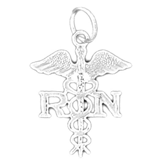 Sterling Silver Registered Nurse Pendant