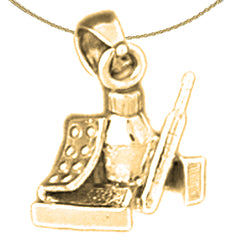 3D-Anhänger „Medizininstrumente“ aus Sterlingsilber (rhodiniert oder gelbvergoldet)