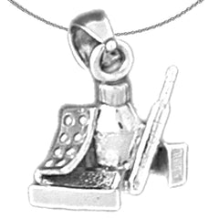 3D-Anhänger „Medizininstrumente“ aus Sterlingsilber (rhodiniert oder gelbvergoldet)