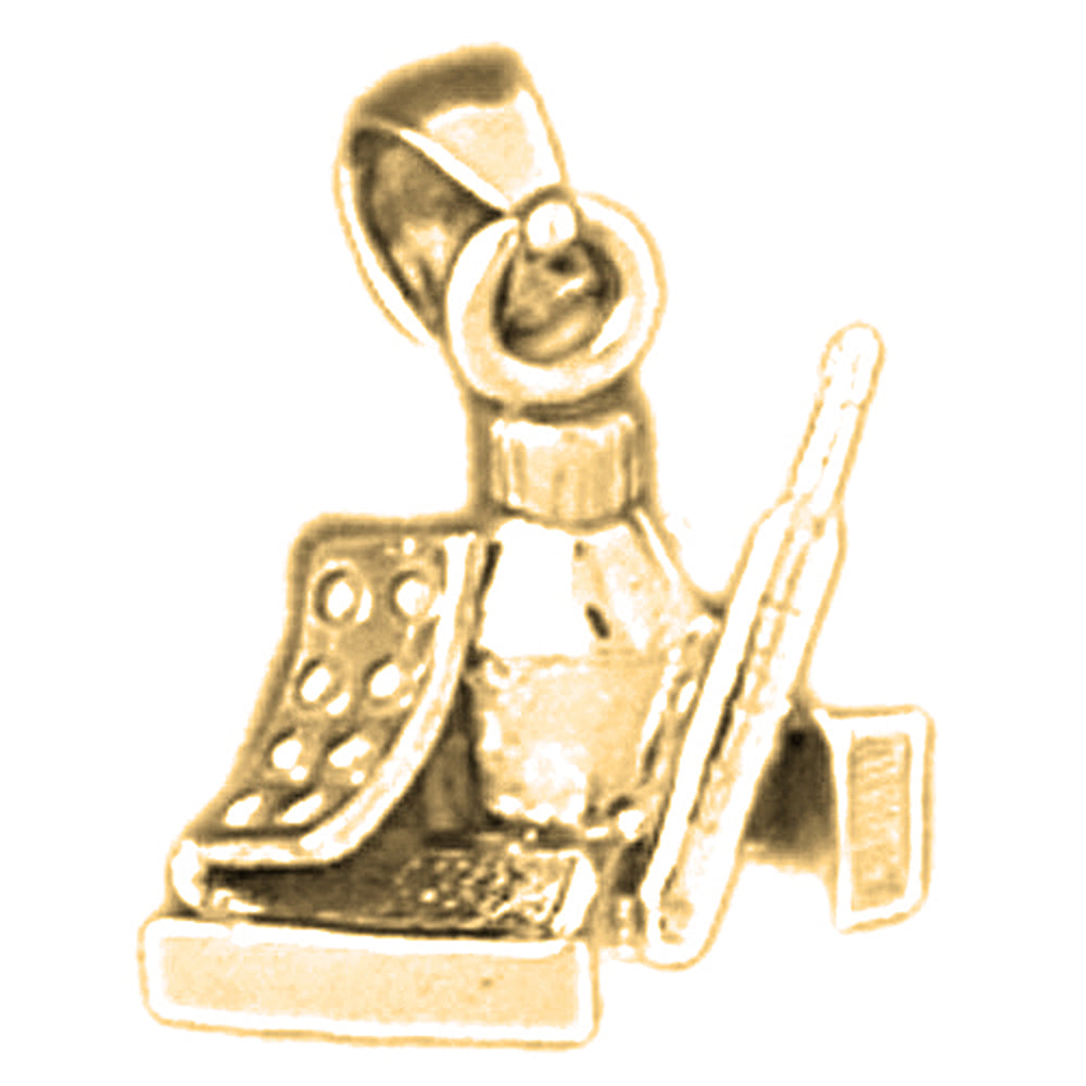 Yellow Gold-plated Silver 3D Medical Tools Pendant