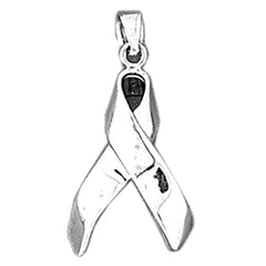 Sterling Silver 3D Ribbon Pendant