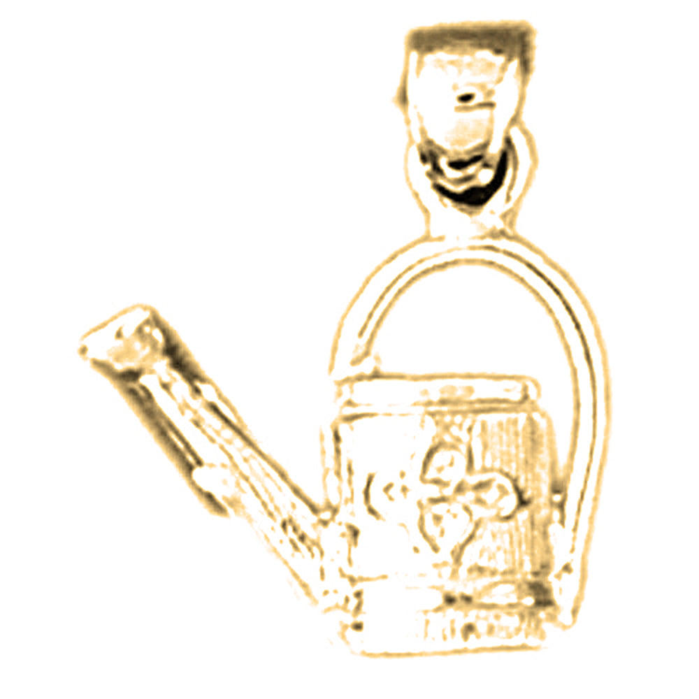 Yellow Gold-plated Silver Watering Bucket Pendant