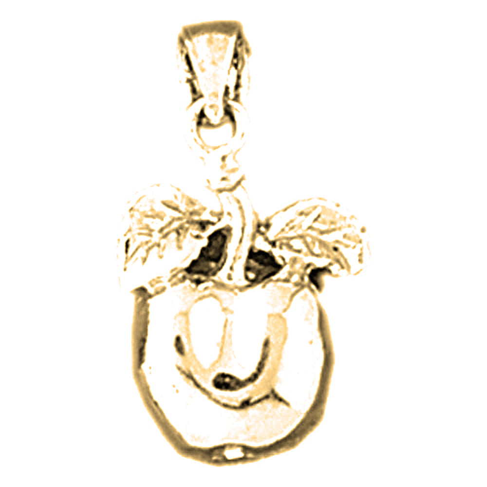Yellow Gold-plated Silver Apple Pendant