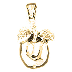Yellow Gold-plated Silver Apple Pendant