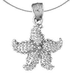 Colgante de estrella de mar de plata de ley (bañado en rodio o oro amarillo)