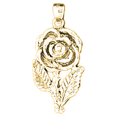Yellow Gold-plated Silver Rose Pendant