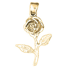 Yellow Gold-plated Silver Rose Pendant