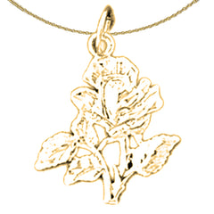 Sterling Silver Rose Pendant (Rhodium or Yellow Gold-plated)
