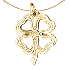 Sterling Silver Shamrock Pendant (Rhodium or Yellow Gold-plated)