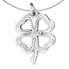 Sterling Silver Shamrock Pendant (Rhodium or Yellow Gold-plated)