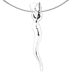 Colgante 3D de plata de ley (bañado en rodio o oro amarillo)