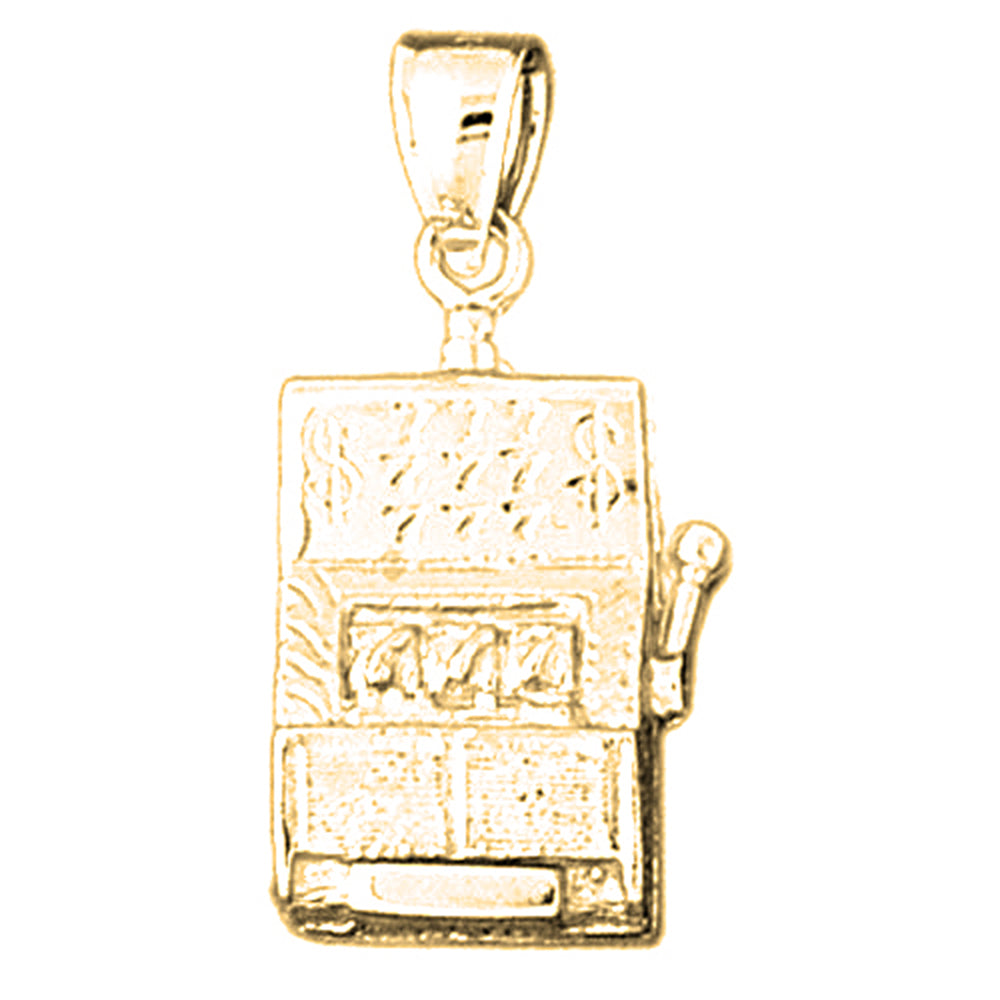 Yellow Gold-plated Silver Slot Machine Pendant