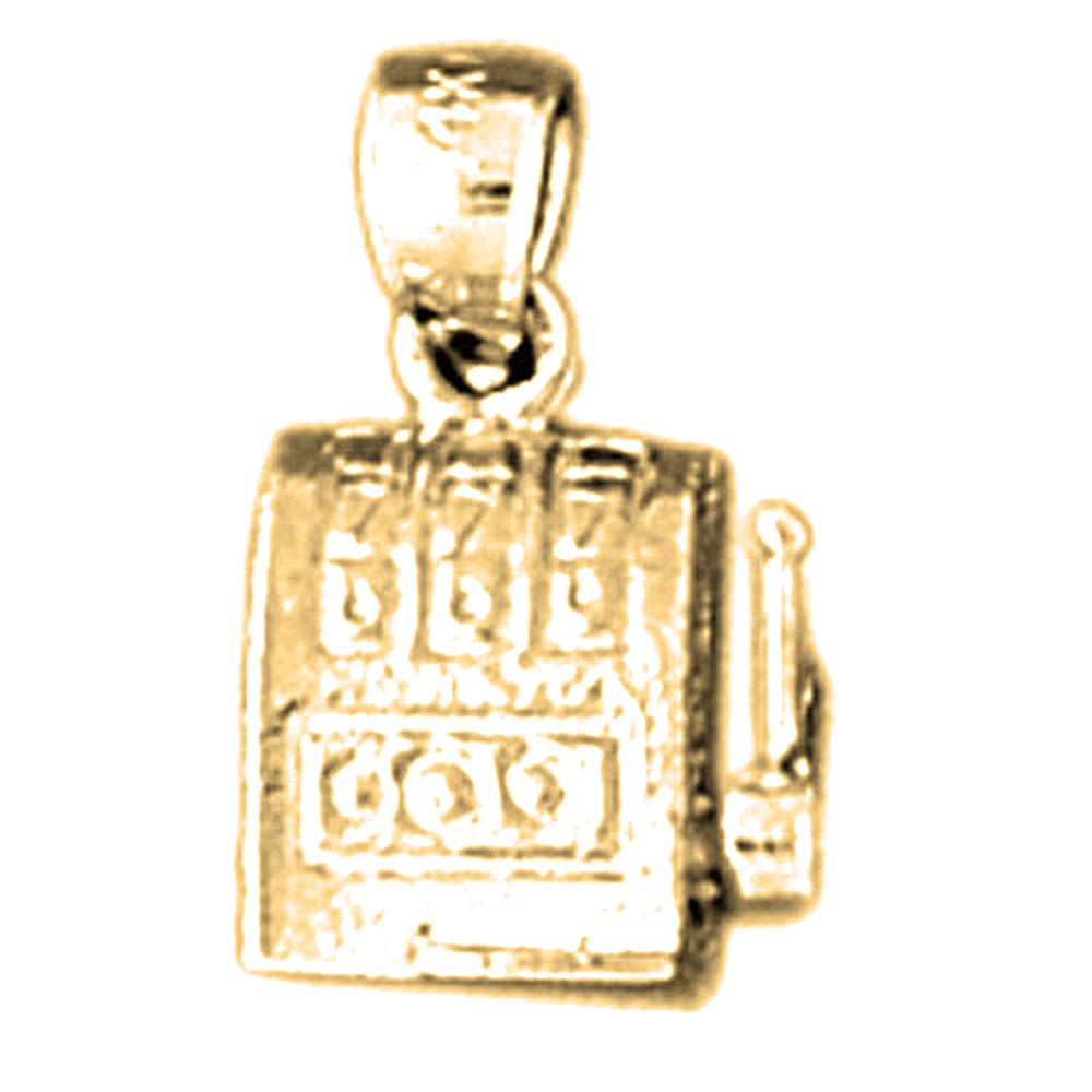 Yellow Gold-plated Silver Slot Machine Pendant