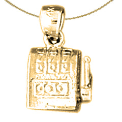 Sterling Silver Slot Machine Pendant (Rhodium or Yellow Gold-plated)